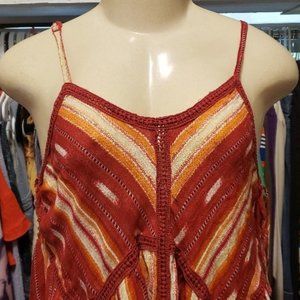 American Rag Red and Yellow Boho Tank Top